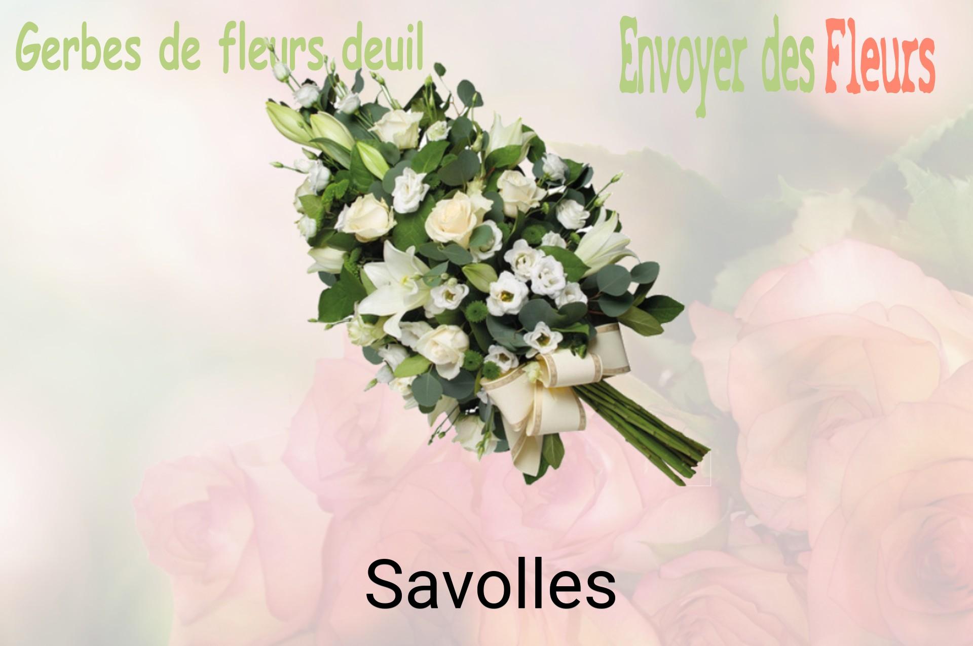 Gerbe de fleurs de deuil livrée à Savolles